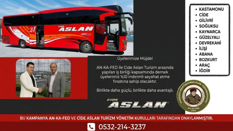 AN-KA-FED ile Cide Aslan Turizm’den Sosyal Destek Protokolü