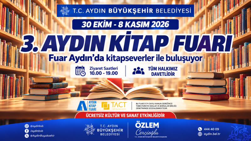 3. Aydın Kitap Fuarı Ünlü Yazarları Ağırlayacak