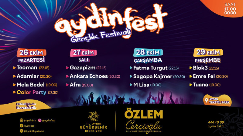 Aydınfest 26 Ekim’de Başlıyor! Ünlü Sanatçılar Sahne Alacak
